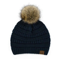 HAT43 Mia Knit Fur Pom Beanie - MiMi Wholesale
