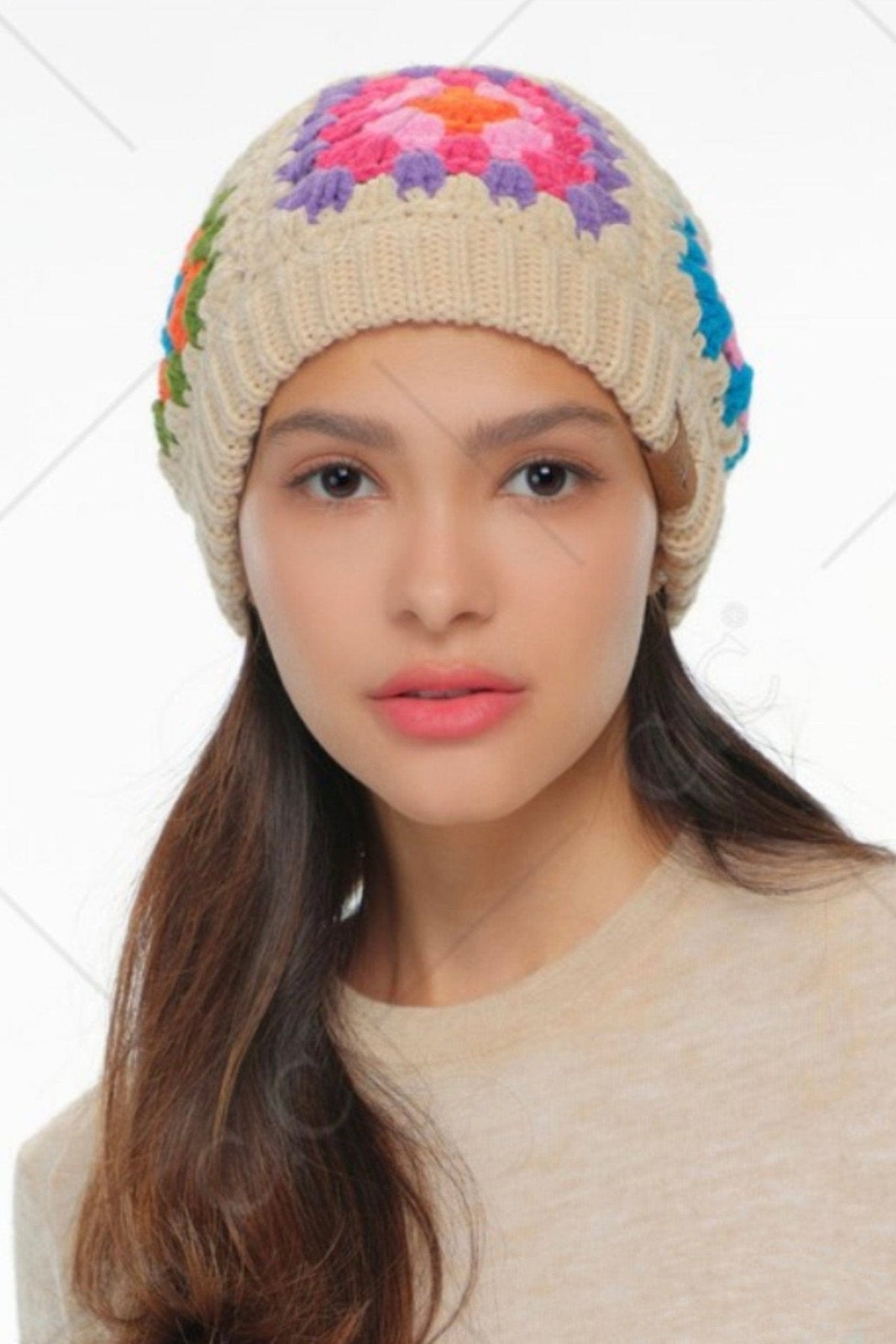 HAT7393 Camila Crochet Beanie - MiMi Wholesale