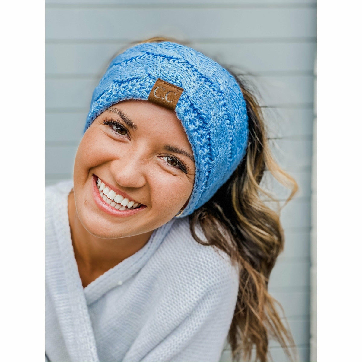 HW20 Willow Cable Knit Fuzzy Lined Head Wrap - MiMi Wholesale