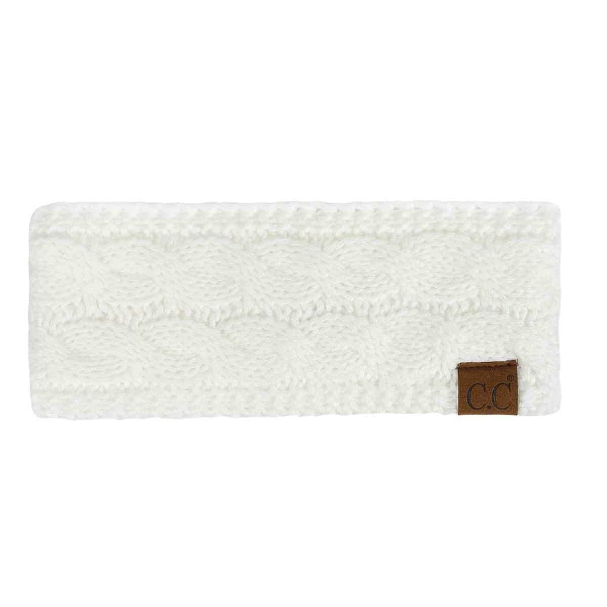 HW20 Willow Cable Knit Fuzzy Lined Head Wrap - MiMi Wholesale