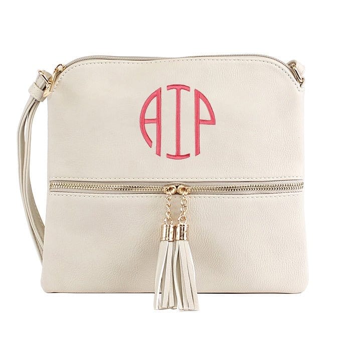 HY2038A Monogrammable Fashion Crossbody Bag With Tassel - MiMi Wholesale