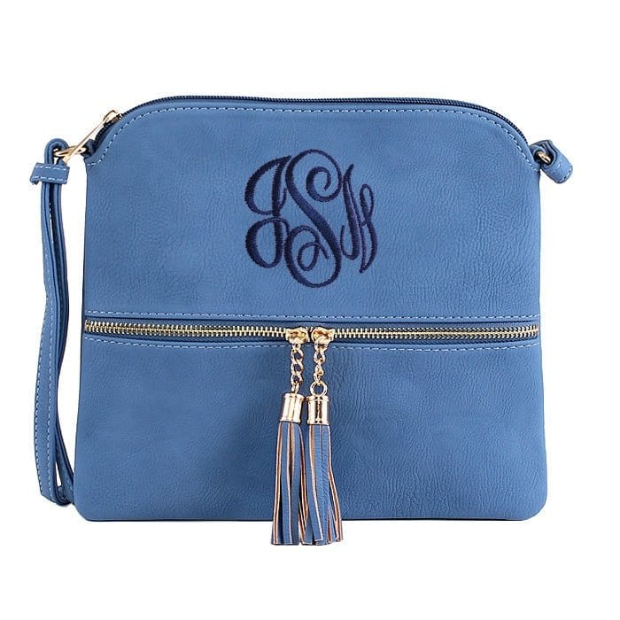 HY2038A Monogrammable Fashion Crossbody Bag With Tassel - MiMi Wholesale