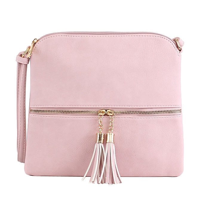 HY2038A Monogrammable Fashion Crossbody Bag With Tassel - MiMi Wholesale