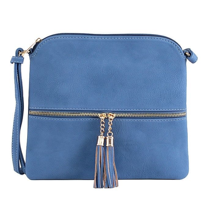 HY2038A Monogrammable Fashion Crossbody Bag With Tassel - MiMi Wholesale
