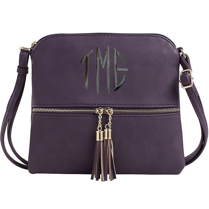 HY2038A Monogrammable Fashion Crossbody Bag With Tassel - MiMi Wholesale