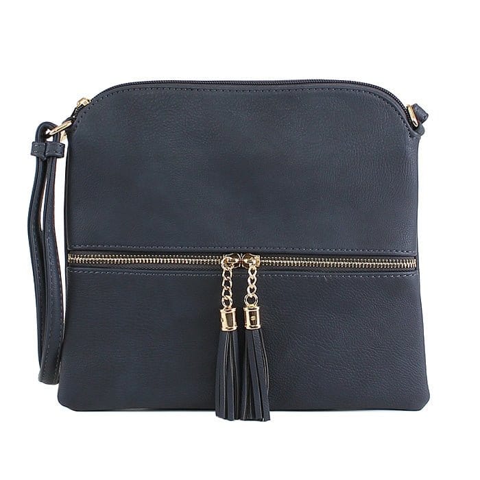 HY2038A Monogrammable Fashion Crossbody Bag With Tassel - MiMi Wholesale