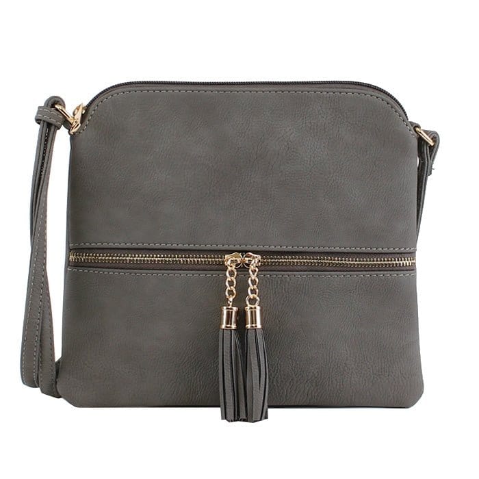 HY2038A Monogrammable Fashion Crossbody Bag With Tassel - MiMi Wholesale
