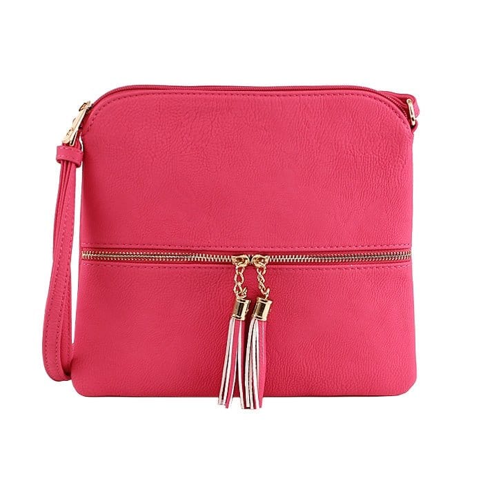 HY2038A Monogrammable Fashion Crossbody Bag With Tassel - MiMi Wholesale
