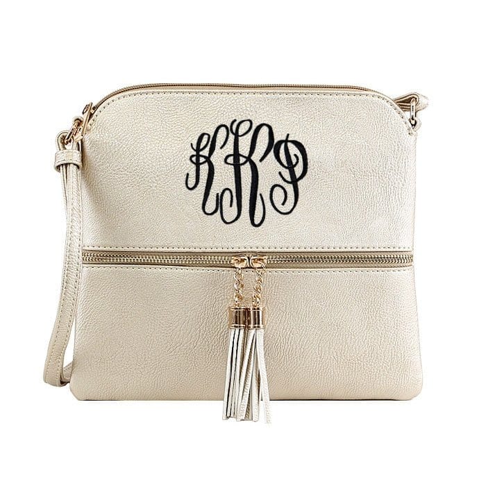 HY2038A Monogrammable Fashion Crossbody Bag With Tassel - MiMi Wholesale