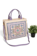 JBG210 Janine Patterned Straw Crossbody Tote - MiMi Wholesale