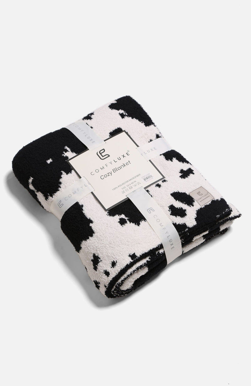 JCL4307 Super Lux Cow Throw Blanket - MiMi Wholesale