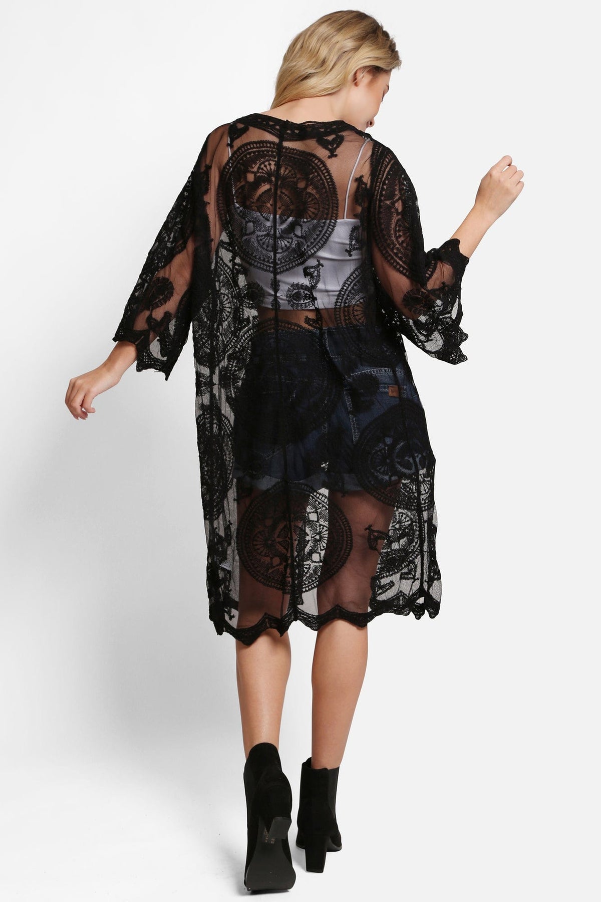 JP5208 Iris Tie Knot Lace Cover Up - MiMi Wholesale