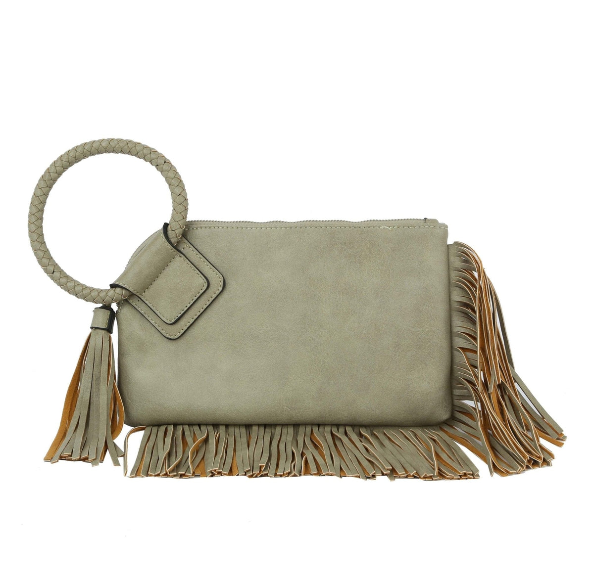 JY0378 Fringe Soft Vegan Leather Wristlet/Clutch - MiMi Wholesale