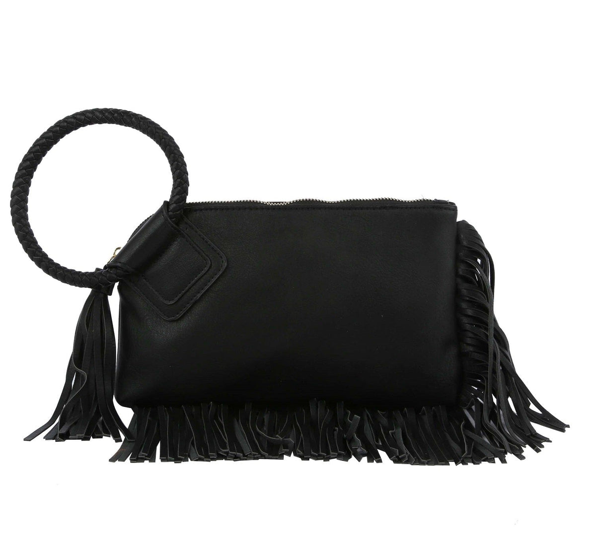 JY0378 Fringe Soft Vegan Leather Wristlet/Clutch - MiMi Wholesale