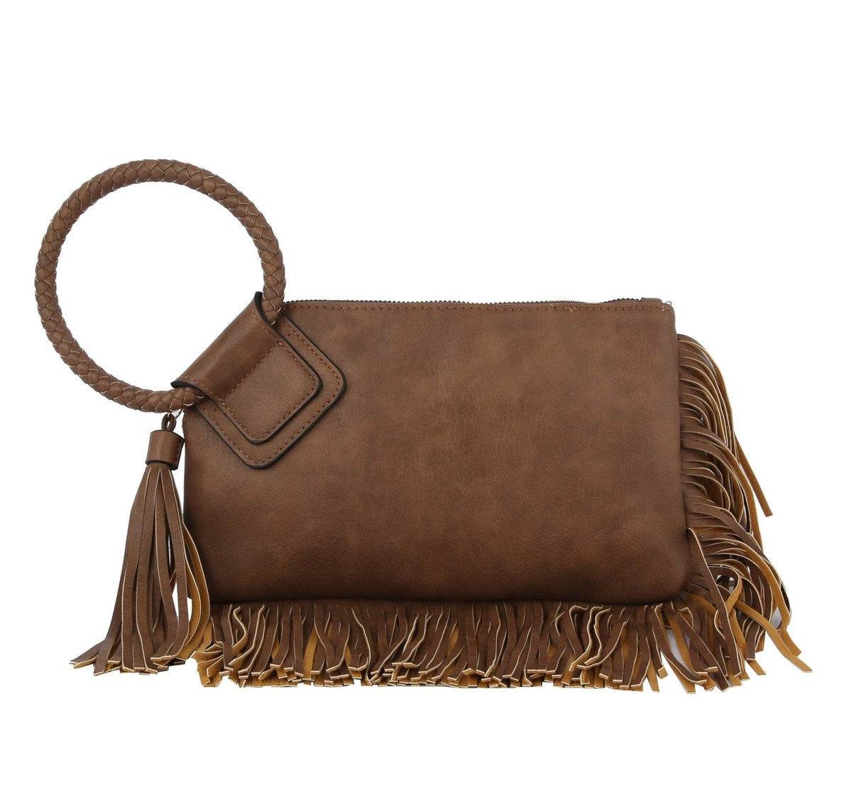 JY0378 Fringe Soft Vegan Leather Wristlet/Clutch - MiMi Wholesale
