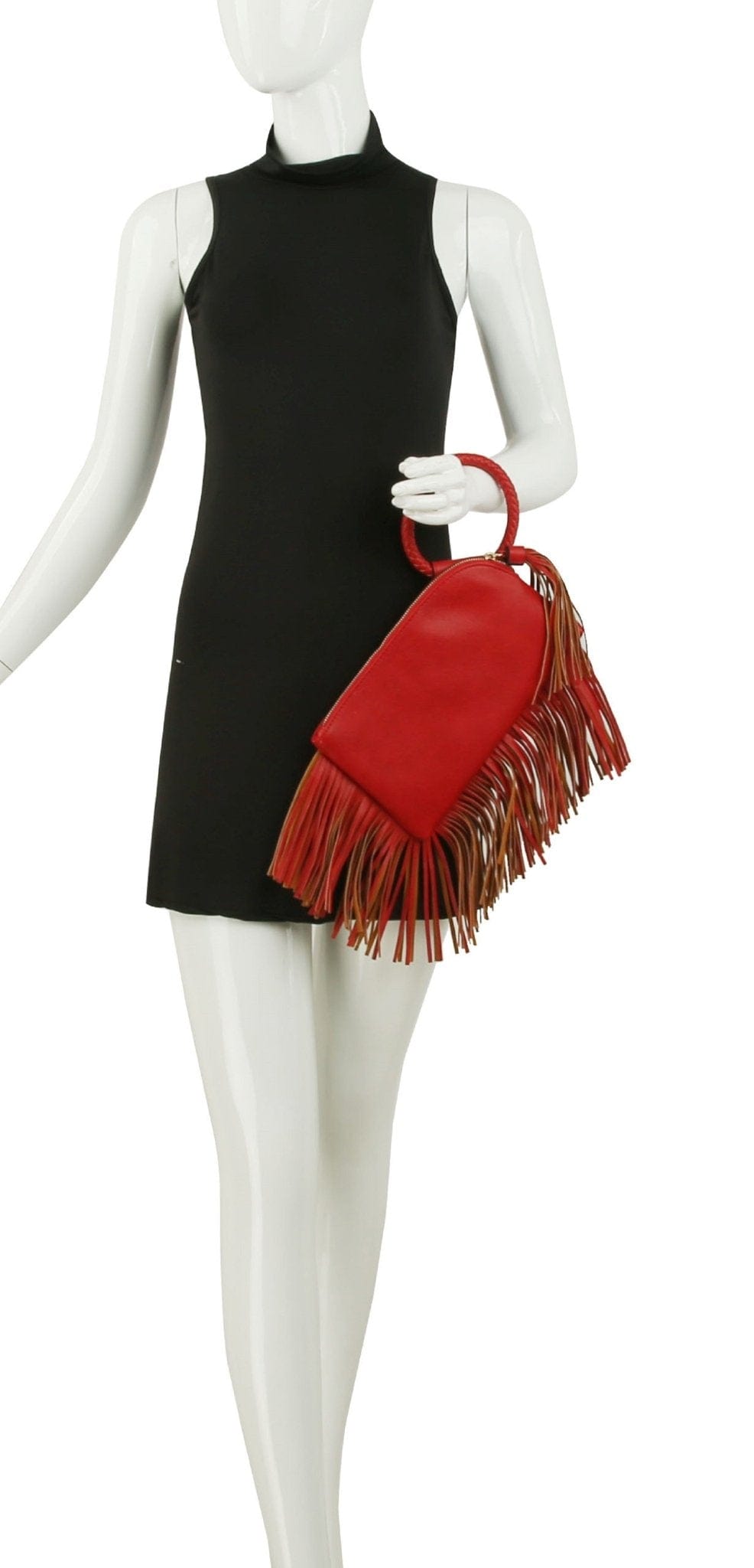 JY0378 Fringe Soft Vegan Leather Wristlet/Clutch - MiMi Wholesale