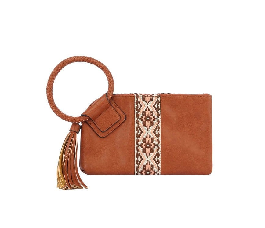 JY0379 Aztec Wristlet Clutch Bag With Tassel - MiMi Wholesale
