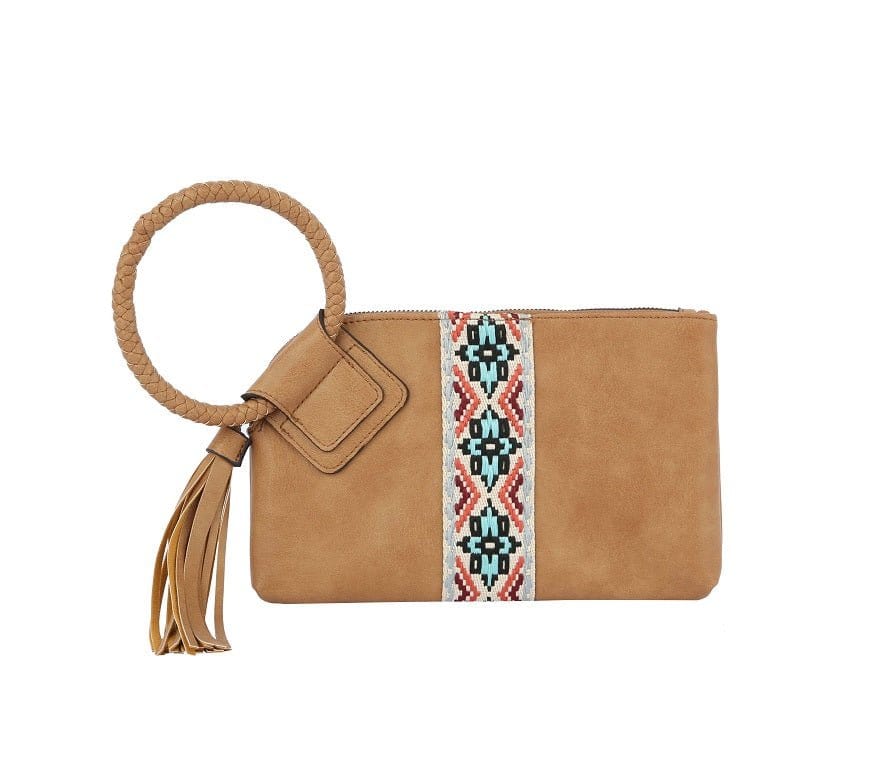 JY0379 Aztec Wristlet Clutch Bag With Tassel - MiMi Wholesale