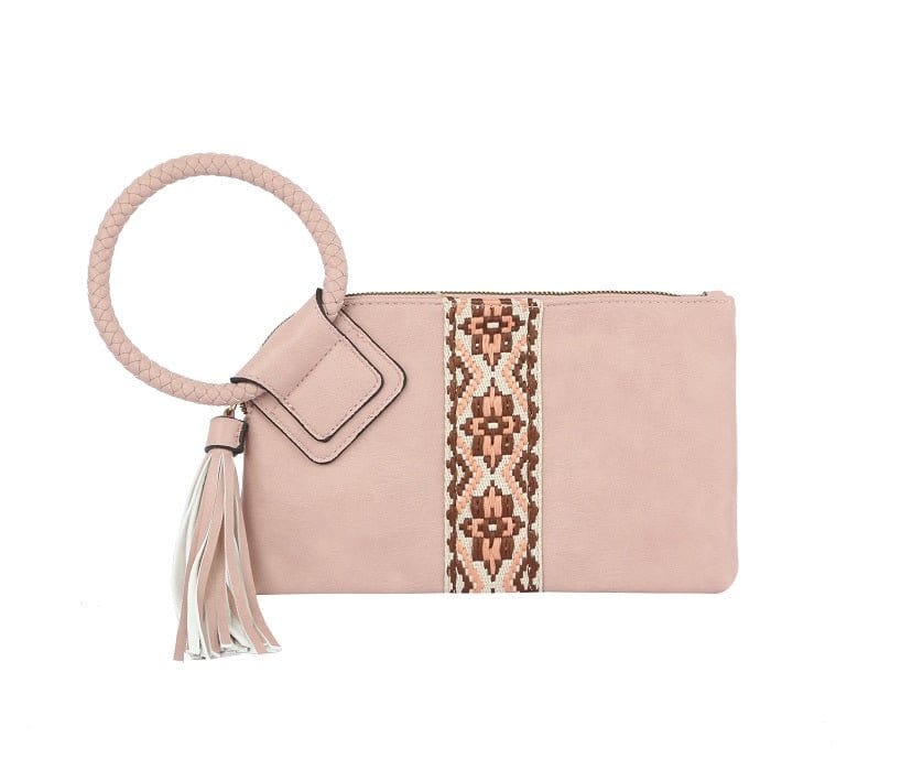 JY0379 Aztec Wristlet Clutch Bag With Tassel - MiMi Wholesale
