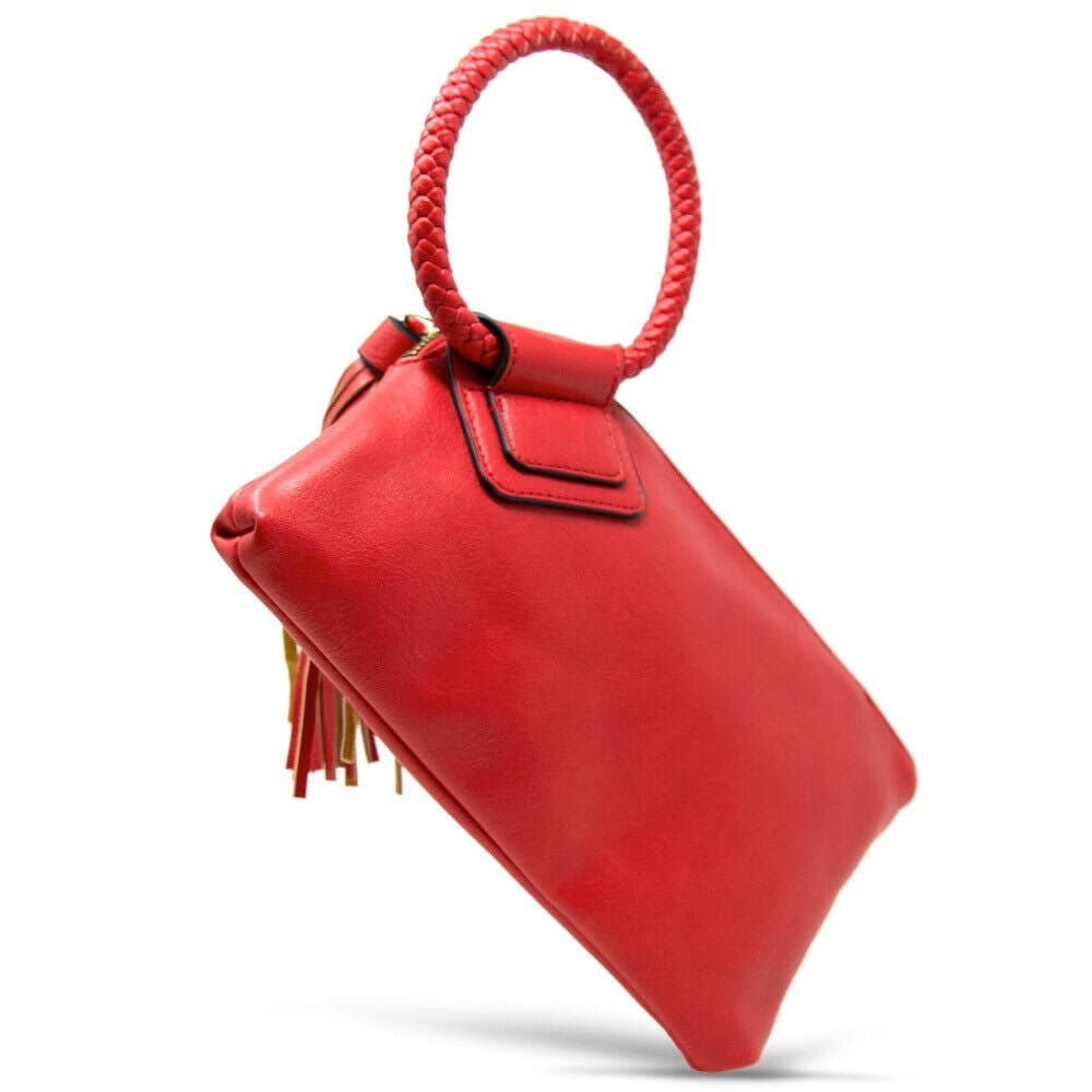 JYM0346 Soft Vegan Leather Wristlet/Clutch With Tassel - MiMi Wholesale
