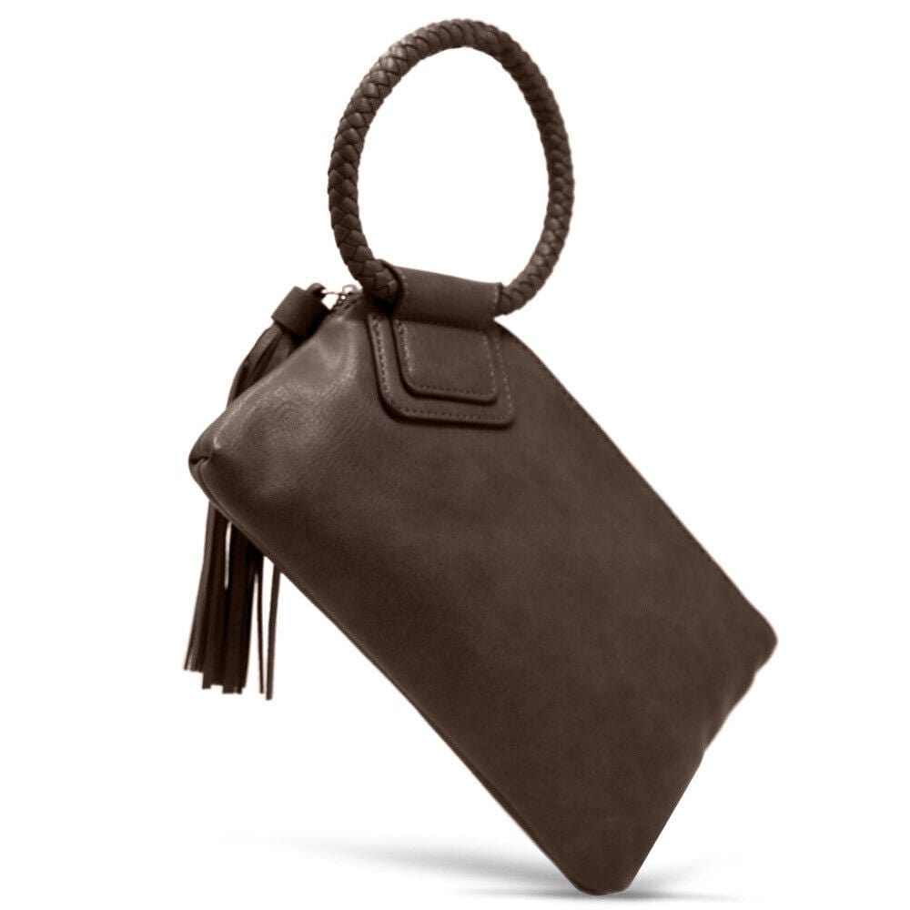 JYM0346 Soft Vegan Leather Wristlet/Clutch With Tassel - MiMi Wholesale