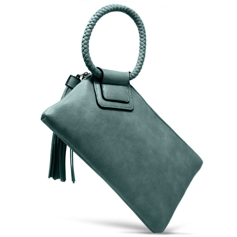 JYM0346 Soft Vegan Leather Wristlet/Clutch With Tassel - MiMi Wholesale