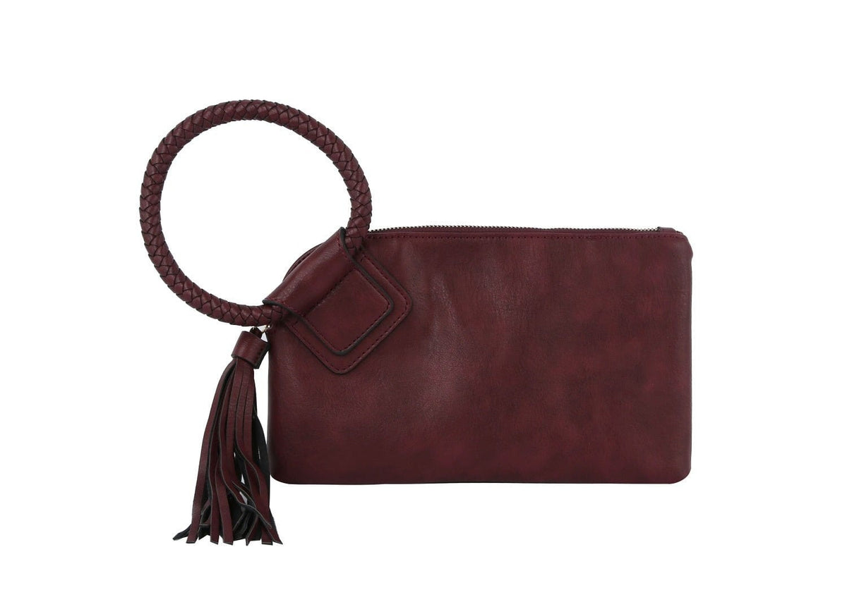 JYM0346 Soft Vegan Leather Wristlet/Clutch With Tassel - MiMi Wholesale