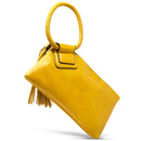 JYM0346 Soft Vegan Leather Wristlet/Clutch With Tassel - MiMi Wholesale