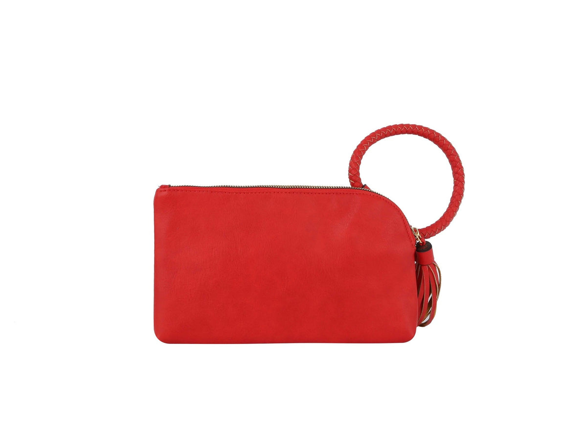 JYM0346 Soft Vegan Leather Wristlet/Clutch With Tassel - MiMi Wholesale