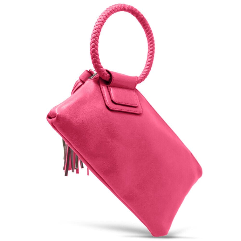 JYM0346 Soft Vegan Leather Wristlet/Clutch With Tassel - MiMi Wholesale