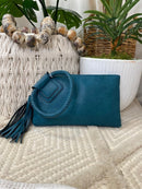 JYM0346 Soft Vegan Leather Wristlet/Clutch With Tassel - MiMi Wholesale