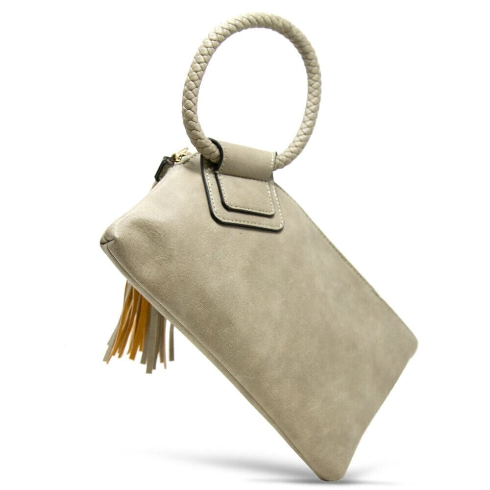 JYM0346 Soft Vegan Leather Wristlet/Clutch With Tassel - MiMi Wholesale