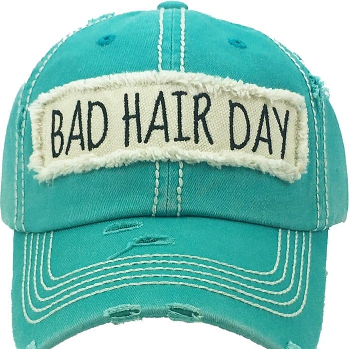 KBV1073 'BAD HAIR DAY' Distressed Cotton Cap - MiMi Wholesale