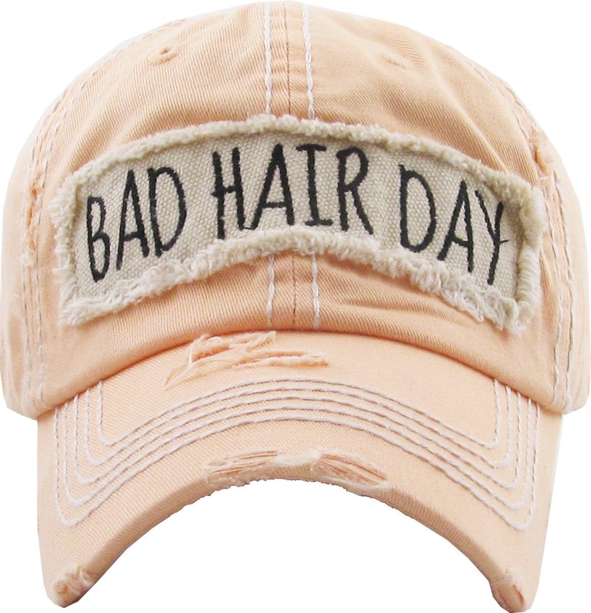 KBV1073 'BAD HAIR DAY' Distressed Cotton Cap - MiMi Wholesale