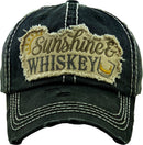 KBV1275 "SUNSHINE & WHISKEY" Vintage Distressed Cotton Cap - MiMi Wholesale