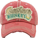 KBV1275 "SUNSHINE & WHISKEY" Vintage Distressed Cotton Cap - MiMi Wholesale