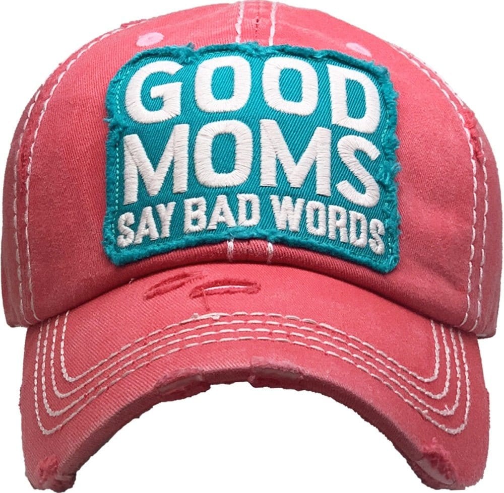 KBV1369 "Good Moms Say Bad Words" Vintage Washed Baseball Cap - MiMi Wholesale