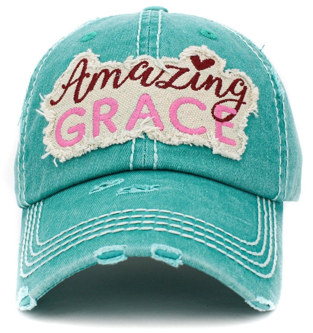 KBV1403 ''AMAZING GRACE'' Distressed Cotton Cap - MiMi Wholesale