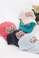 KBV1422 "Be Kind" Vintage Washed Ball Cap - MiMi Wholesale