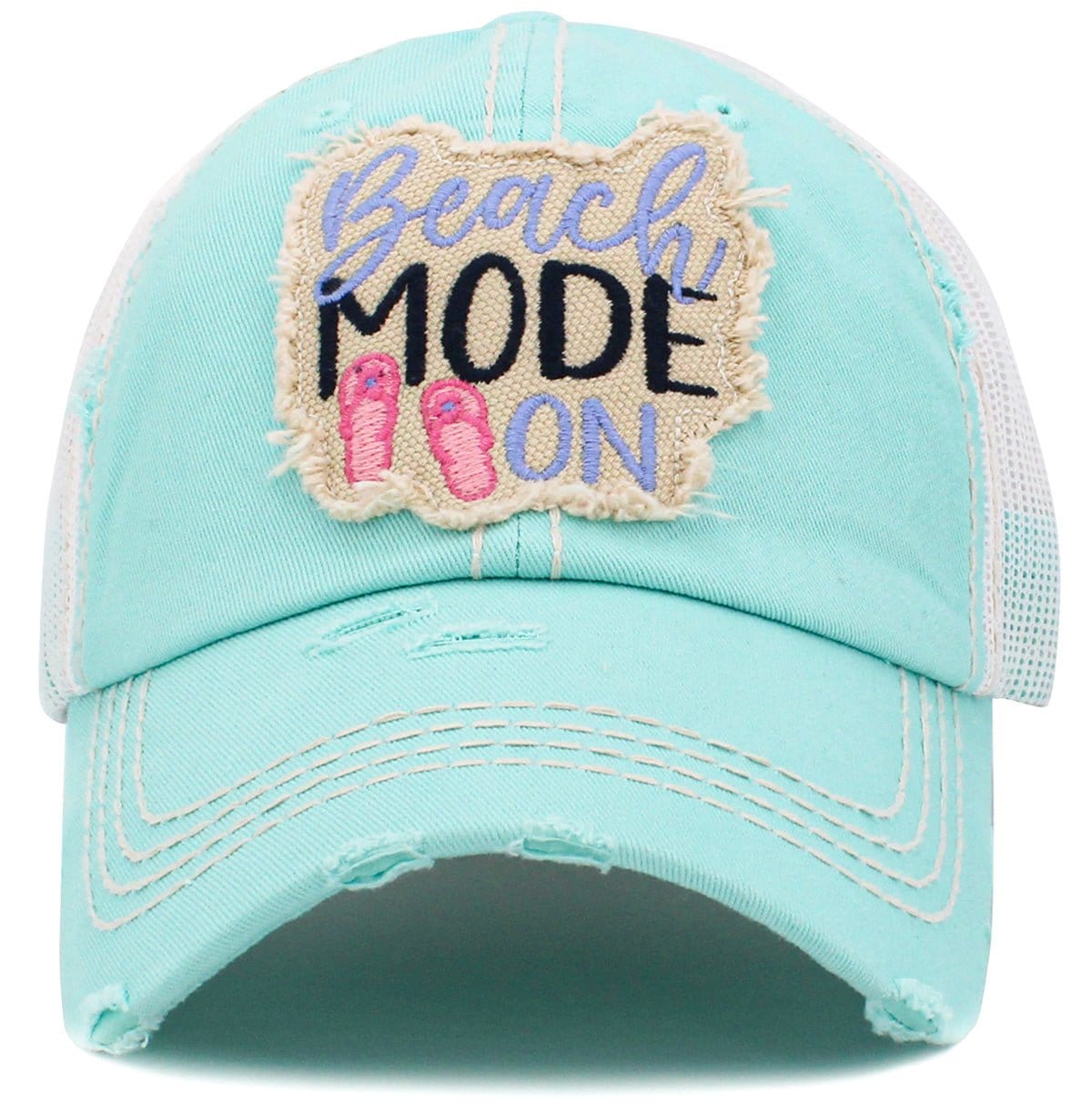 KBV1430 "Beach Mode On" Vintage Distressed Ballcap - MiMi Wholesale