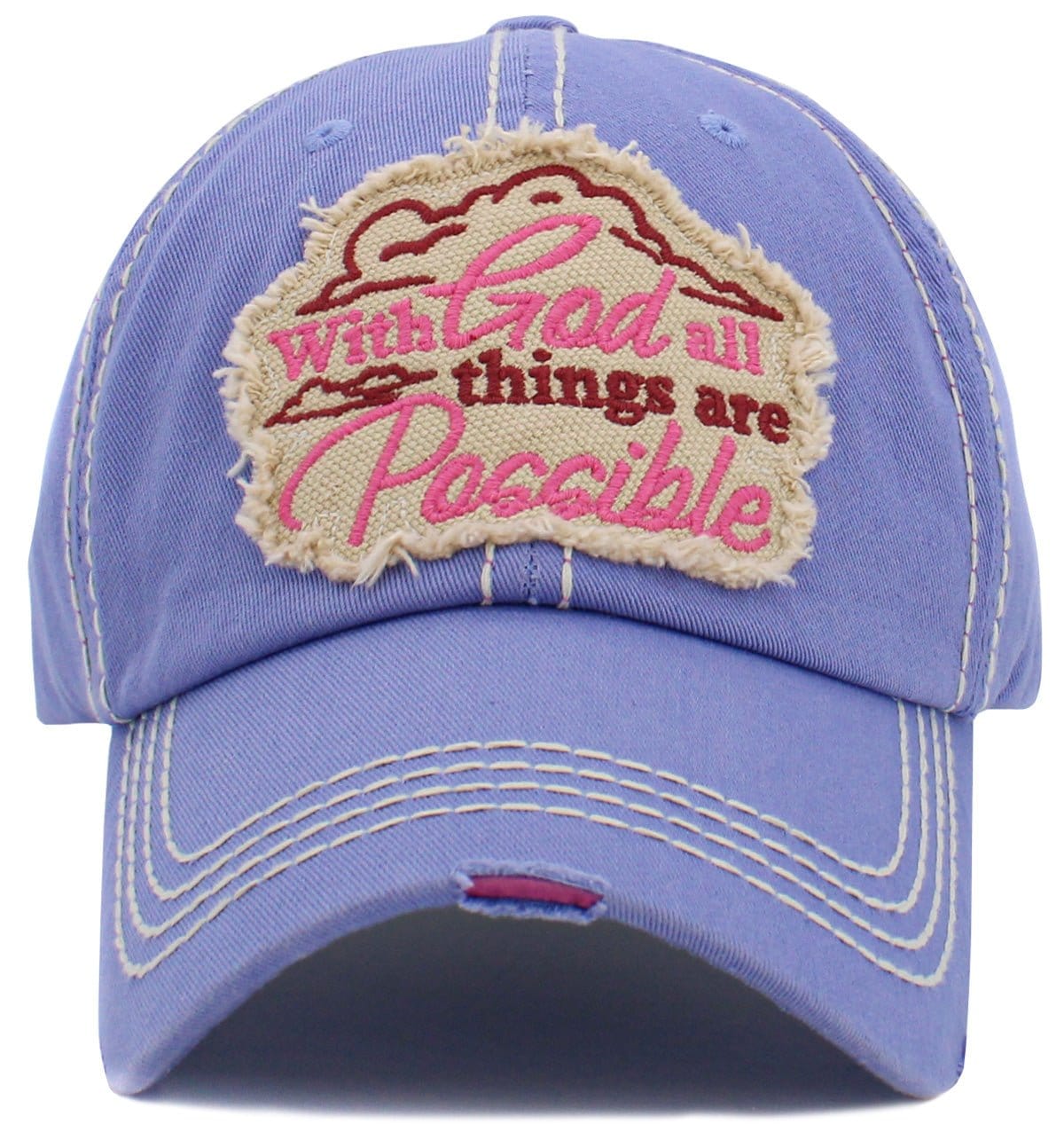 KBV1471 'With God All things are possible' Vintage Ballcap - MiMi Wholesale