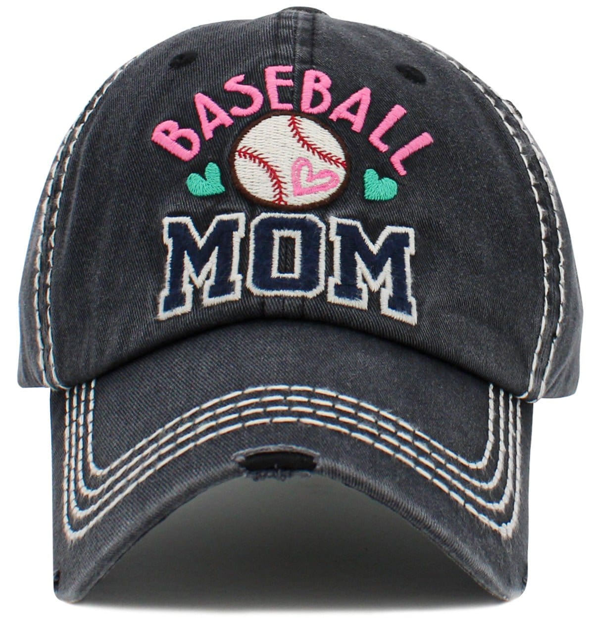 KBV1490 Baseball Mom Washed Vintage Ballcap - MiMi Wholesale