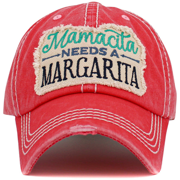 KBV1575 Mamacita Needs A Margarita Washed Vintage Ballcap - MiMi Wholesale