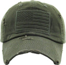 KBVT209 American Flag Washed Vintage Distressed Baseball Cap - MiMi Wholesale