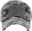 KBVT209 American Flag Washed Vintage Distressed Baseball Cap - MiMi Wholesale