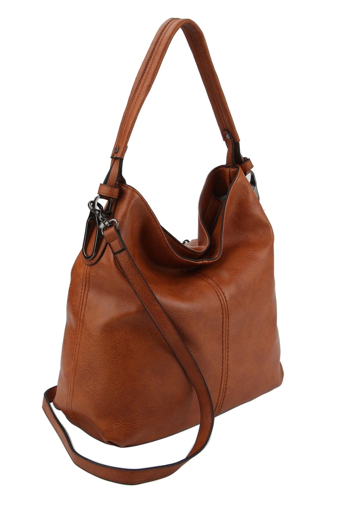 LHL001-2 Side Metal Accent Hobo Bag - MiMi Wholesale