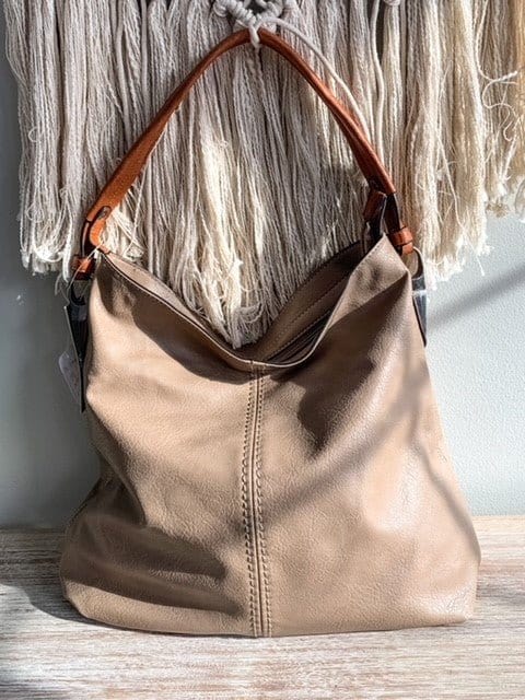 LHL001-2 Side Metal Accent Hobo Bag - MiMi Wholesale