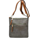 LQF038 Elina Zipper Front Crossbody Bag - MiMi Wholesale