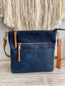 LQF038 Elina Zipper Front Crossbody Bag - MiMi Wholesale