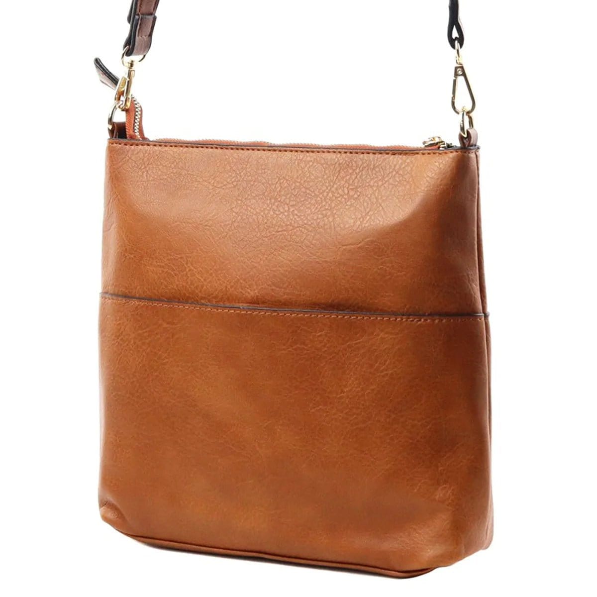LQF038 Elina Zipper Front Crossbody Bag - MiMi Wholesale